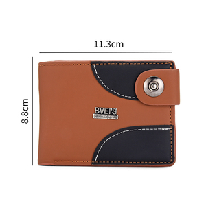 Nhà Máy Bán buôn Retro từ khóa của nam giới PU Ví Dây Kéo Gấp Ví Ngắn RFID ví da - Product Image 4