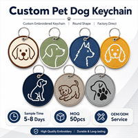 Gantungan Kunci Kenang-kenangan Hewan Peliharaan Custom Bordir Jenis Anjing, Gantungan Tas Kain Personalisasi untuk Pecinta Hewan Peliharaan Grosir