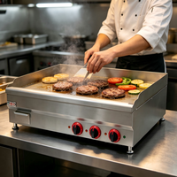 Plaque de cuisson électrique professionnelle pour restaurant, surface lisse, nettoyage facile, tiroir de récupération des graisses pour les entreprises de restauration