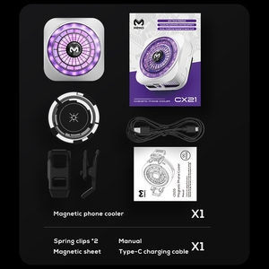 Refroidisseur de téléphone professionnel MEMO CX21 RGB à semi-conducteurs 18W, ventilateur de refroidissement magnétique pour iPhone, Android et jeux - Product Image 5