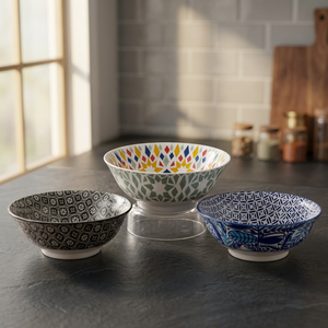 Wholesale Korean <b>Cereal</b> Rice <b>Bowls</b> Ceramic Luxury Design Eco-Friendly 300mm Diameter Japanese Restaurant Hotel Floral Food Grade - Product Image 1
