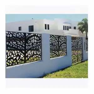 Système de clôtures métalliques découpées au laser en aluminium sur mesure Panneaux de systèmes Clôture décorative Panneau métallique pour bâtiment