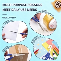 Ciseaux de cuisine multi-usages en acier inoxydable 2Cr13, lames lisses, manche en PP, couleur personnalisable, pour usage domestique, bureau, étudiant, bricolage et découpe de papier