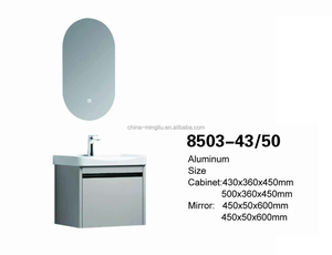 <span class=keywords><strong>Mueble</strong></span> <span class=keywords><strong>de</strong></span> <span class=keywords><strong>Baño</strong></span> Moderno con Lavabo <span class=keywords><strong>de</strong></span> Cerámica, Espejo Iluminado y Gabinete <span class=keywords><strong>de</strong></span> Pared <span class=keywords><strong>para</strong></span> Hotel - Product Image 3