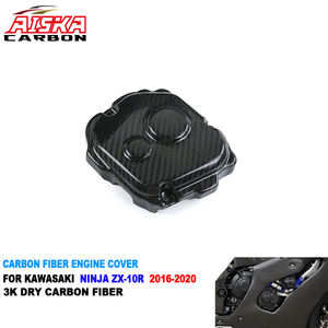 AISKA Protection de moteur de moto en fibre de carbone sèche 3K 100% pour Kawasaki <span class=keywords><strong>Ninja</strong></span> ZX10R ZX-10R 2016-2020 - Product Image 1