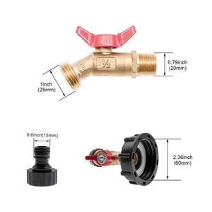 Garden Hose Accessories IBC Tote Adapter S60X6 Garden Hose <b>Quick</b> <b>Connector</b> Lead-Free Brass Hose Faucet Valve - Product Image 2
