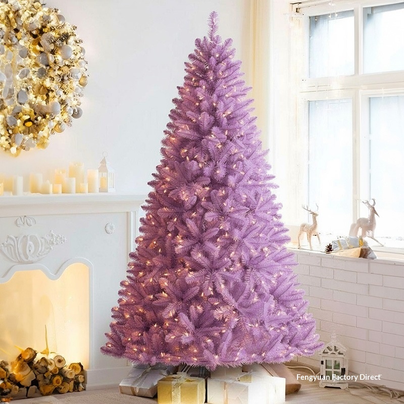 クリスマスを祝うための卸売青いライトのついた白いクリスマスツリー