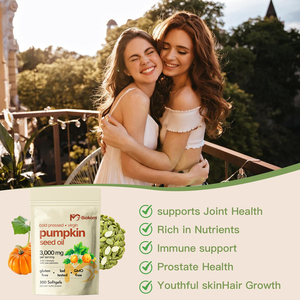 น้ำมันเมล็ดฟักทอง 3000 มก. แบบแคปซูลนิ่ม ขายดี รับผลิตแบบ OEM ขายส่ง น้ำมันเมล็ดฟักทองบำรุงผมและผิวในรูปแบบแคปซูลนิ่ม - Product Image 4