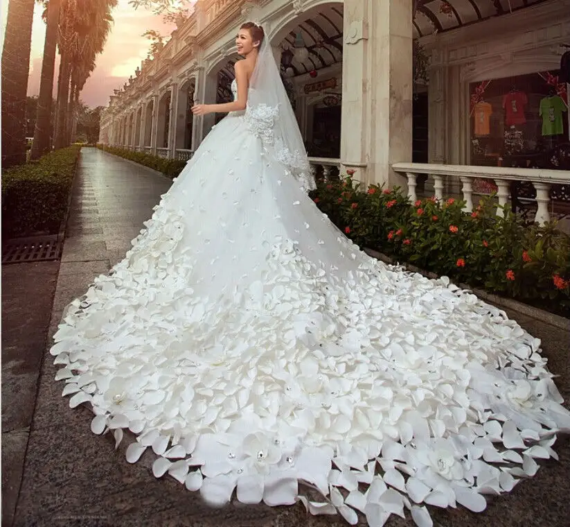 3D Floral Appliques Butterfly Bridal gown