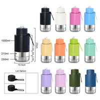 Bouteille d'eau portable 3-en-1 anti-fuite de 32 oz avec logo personnalisé pour animaux de compagnie, idéale pour la marche, la randonnée et le camping