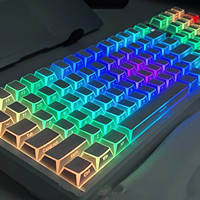 Keycaps PBT Doubleshot personnalisés effet ombre jour/nocturne noir/blanc/polaire, gravés latéralement, profil Cherry, motif papillon