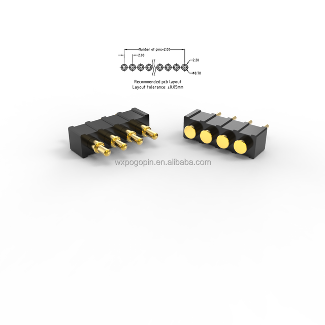 2mm Pitch Plug-in 4pin Connector Pogo Pin Terminal Head Spring Pin Charging Board Factory Direct Sales