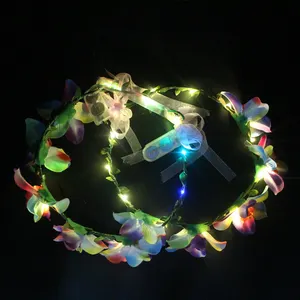 Assorted Colored Flower Crown LED Floral Headbands for Wedding Festival Party