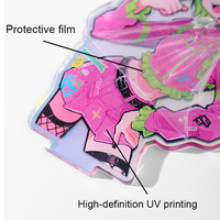 Impression recto-verso, impression UV bon marché, clip en acrylique personnalisé, film transparent brillant anime, clip en acrylique PP pour cadeau