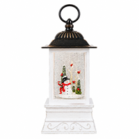 Weihnachtswasserlaterne, Leuchtende Retro-Laterne mit Weihnachtsmann und Funkelnden Schneeflocken Feiertagsdekoration