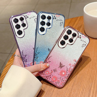 Étui en TPU souple avec papier pailleté électro-plaqué pour Samsung Galaxy S26 S24 S23 Ultra S21 Fe A04S A05S A03