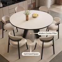 Table à manger extensible peu encombrante avec 6 chaises pour petit appartement