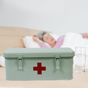 Organisateur de stockage médical trousse de premiers soins fournitures boîte à médicaments en métal vide avec ensemble d'urgence de verrouillage de sécurité - Product Image 1