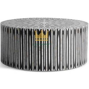 Mesa de centro hecha a mano con incrustaciones intrincadas de madreperla-Mesa decorativa de lujo para interiores con estilo - Product Image 1