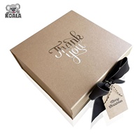 Boîte cadeau de mariage en papier à fleurs, certifié écologique 100%, pliable et Recyclable, emballage avec ruban