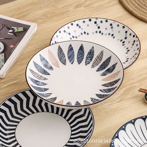 Japanese Striped Underglaze Color High Aesthetic <b>Ceramic</b> Restaurant Kitchen Dinner Dishes <b>Plates</b> - Product Image 2