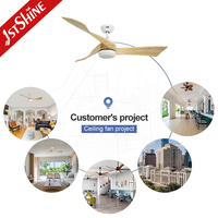Ventilateur de plafond intelligent 1stshine en bois massif avec éclairage, contrôle vocal, puissant flux d'air et faible consommation d'énergie