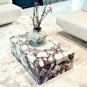 ขายส่งเฟอร์นิเจอร์หินหรูหรา โต๊ะกาแฟและโต๊ะรับประทานอาหารหินอ่อนสีม่วงธรรมชาติ Calacatta Viola - Product Image 1