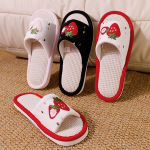 Wholesale Hot Sale Eva Sole Girl's Soft Soled Slippers Linen Upper Flat Slippers With Brand New High Quality - Product Image 1