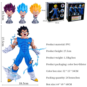Figura de Acción de Anime de Dragon Ball Super Saiyan en Oferta, <span class=keywords><strong>Majin</strong></span> <span class=keywords><strong>Vegeta</strong></span> de 4 Cabezas, Modelo de PVC de 27 cm, Juguete con Adorno de Luz LED - Product Image 3