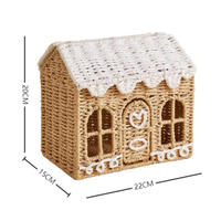 Panier en papier tressé pour la construction de maisons, jouet pour enfants, décoration de Noël, panier de rangement pour maison en pain d'épices, panier cadeau
