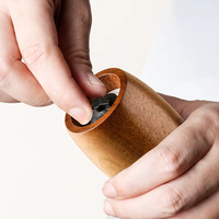 Ensemble moulin à sel et à poivre en bois écologique avec logo personnalisé, outils de cuisine et de barbecue à commande manuelle, emballage en boîte pour la maison