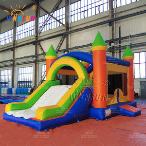 Château gonflable combiné avec toboggan, trampoline, couleur personnalisée, sans plomb, PVC ignifuge, installation facile - Product Image 5