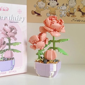 Bloques de Construcción Educativos de Micropartículas de Plástico PC, Pequeña Maceta de Flores Suculentas, Adorno, Juguete de Ensamblaje para Niños, Regalo - Product Image 6