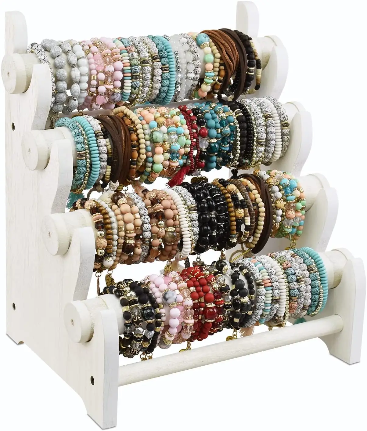 4 Tier Houten Armband Houder, Armband Horloge Ketting Display Opslag Sieraden Houder Stand Display Organizer