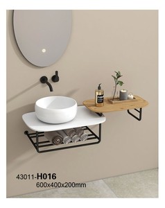 80% descuento moderno ahorrar espacio baño lavabo pared colgada toalla estante soporte Acero inoxidable lavabo toallero - Product Image 5