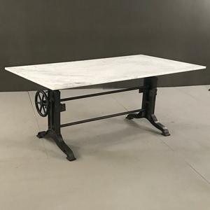 Mesa de Comedor con Tapa de Mármol y Base de Hierro Fundido - Product Image 3