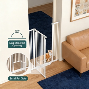 Barrière pour chat extra haute, barrière de sécurité pour animaux de compagnie à fixation par pression sans perçage, barrière pour <span class=keywords><strong>chien</strong></span> à fermeture automatique pour les portes et les escaliers - Product Image 6