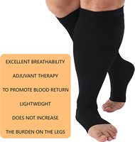 Chaussettes de compression à bout ouvert grande taille pour femmes et hommes, mollets larges, 20-30 mmHg, extra larges, hauteur genou, 2XL, 3XL, chaussettes de compression pour infirmières