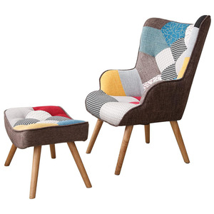 Anji Ensemble <span class=keywords><strong>fauteuil</strong></span> et repose-pieds à dossier haut pour chambre à coucher <span class=keywords><strong>Fauteuil</strong></span> d'appoint de loisir moderne et confortable <span class=keywords><strong>Fauteuil</strong></span> berçant inclinable avec pouf - Product Image 4