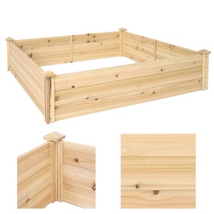 Lit de <span class=keywords><strong>jardin</strong></span> <span class=keywords><strong>en</strong></span> <span class=keywords><strong>bois</strong></span> surélevé boîte de jardinière de sapin <span class=keywords><strong>jardin</strong></span> <span class=keywords><strong>en</strong></span> <span class=keywords><strong>bois</strong></span> carré lit surélevé pour la croissance de fleurs, herbes, plantes succulentes avec fond ouvert - Product Image 6