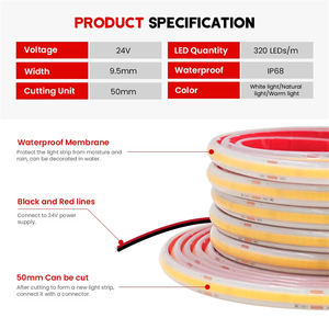 Nastro flessibile ad alta densità piscina subacquea luce lineare DC24V 320LED IP68 all'aperto impermeabile COB <span class=keywords><strong>LED</strong></span> striscia di luce - Product Image 4