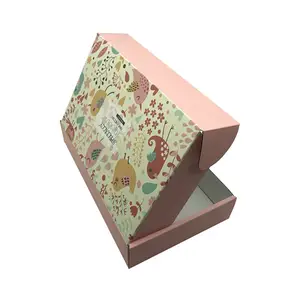 กล่องใส่ขนตาปลอมแบบปรับแต่งได้สีชมพูกล่องกระดาษขนตาปลอมพร้อมกล่องกระดาษย่นแบบเต็มสี