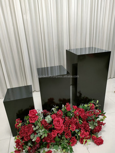 Kolom peninggi latar belakang kue persegi besi kualitas tinggi Modern alas tampilan hitam dan putih untuk dekorasi pernikahan - Product Image 4
