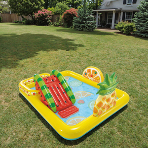 Centre de natation d'arrière-cour pour enfants tout-petits Kiddie <span class=keywords><strong>piscine</strong></span> gonflable <span class=keywords><strong>toboggan</strong></span> fruit pastèque parc aquatique - Product Image 2