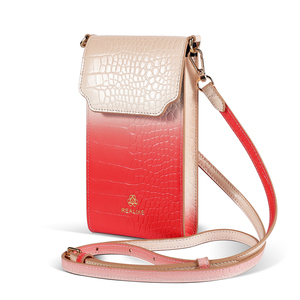High Quality Custom Gradient Color Vegan Croco Texture PU Leather Women's Luxury Crossbody Sling <strong>Bag</strong> for iPhone Samsung - Product Image 6