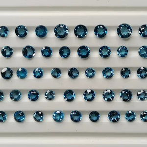 Topacio Azul Londres Natural de Calidad AAA, Corte Radiante, Facetado, Redondo, 5x5, Gema Suelta para Fabricación de Joyería, Marca SGM, 0.6ct - Product Image 4