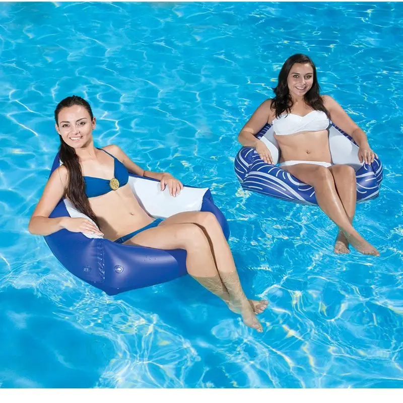 كرسي بحمام سباحة قابل للنفخ مثلث قابل للنفخ B01 كرسي استرخاء بحوض سباحة بالبحيرة أو بالمياه أرضيات سباحة للبالغين والأطفال