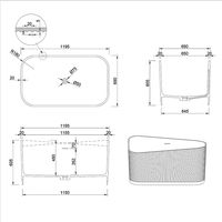 Baignoire autoportante blanche de petite taille 1,2 m, moderne, en pierre artificielle, personnalisable pour hôtel – Offre spéciale