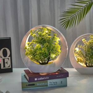 Plantas artificiales en macetas multicolores con 5 pequeños bonsái de simulación de loto pequeños adornos de escritorio de oficina decoración del hogar - Product Image 5