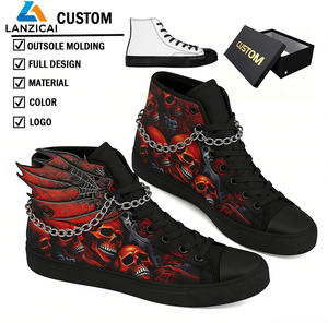 Zapatillas <span class=keywords><strong>de</strong></span> Lona Personalizables con Cadena Decorativa, <span class=keywords><strong>de</strong></span> Caña Baja, para Hombre, Estilo Skate, Casuales, al por Mayor, Transpirables - Product Image 1